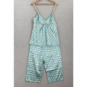 Vintage Oscar De La Renta Pajama Set Womens Medium Pink Label Y2K Cami Pants